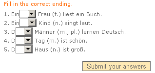 Бесплатные тесты и упражнения немецкого языка на сайте Deutsch-Lernen